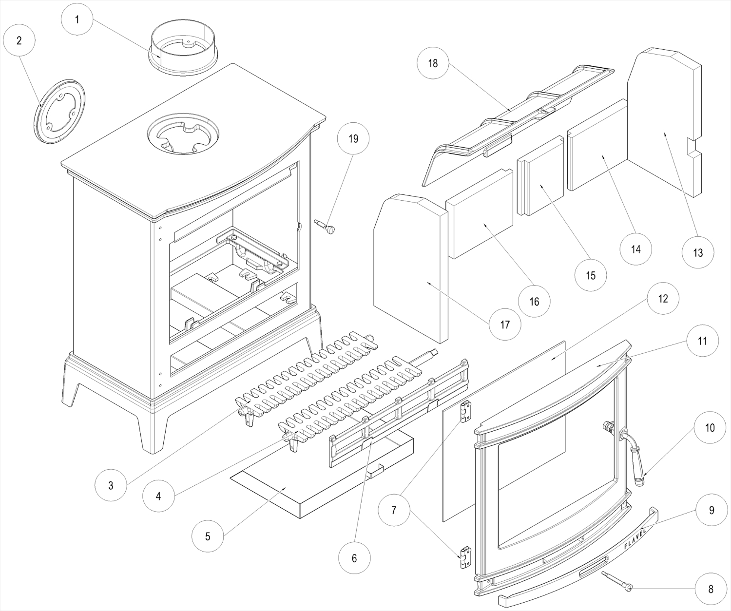 Rochester 7 Multifuel Stove Chrome Door (FCSSB) - BFM Europe Ltd