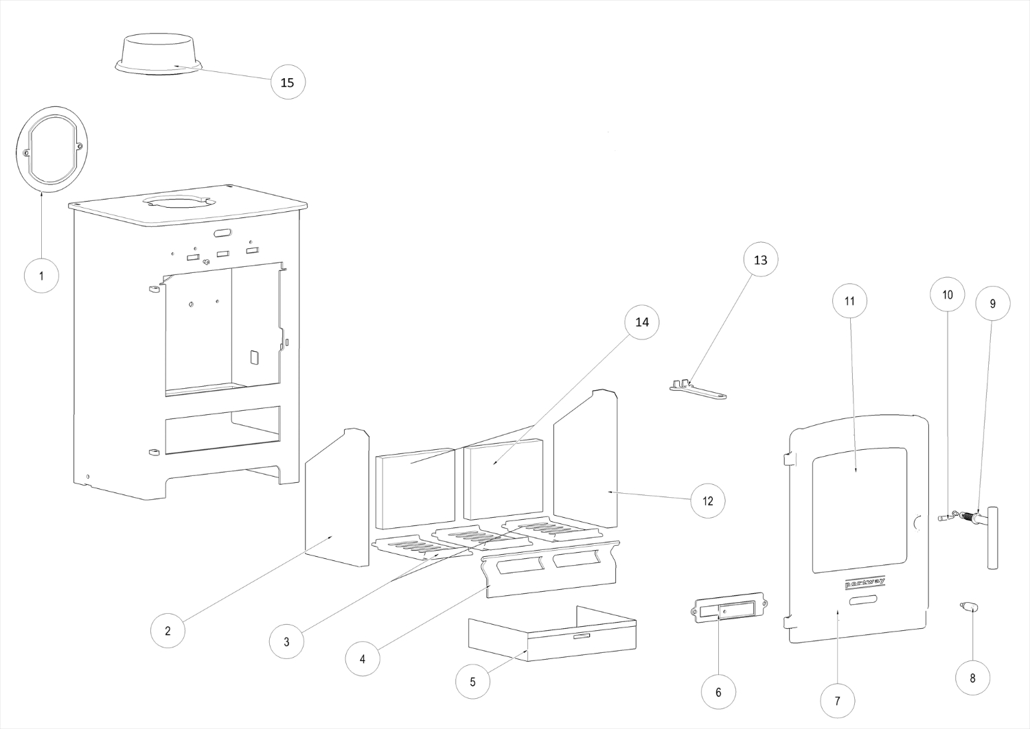 PORTWAY 1 TRADITIONAL MULTI-FUEL STOVE (PN1MFBT) 