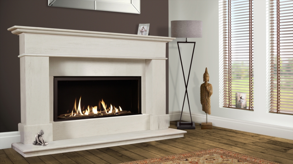 Avignon 58 Eden Elite NG Slimline BF Limestone Suite - Black Enamel Interior