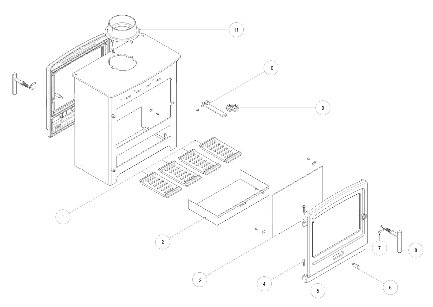 PORTWAY 2 MULTI-FUEL STOVE (PN2MFB)  (Copy)